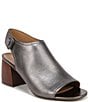 Color:Pewter - Image 1 - Valencia Leather Peep Toe Sandals