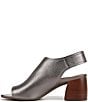 Color:Pewter - Image 4 - Valencia Leather Peep Toe Sandals