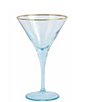 Color:Turquoise - Image 1 - Viva by VIETRI Gold Rimmed Rainbow Martini Glass