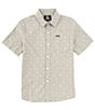 Color:Moonbeam - Image 1 - Big Boys 8-20 Short Sleeve Button Front Crown Stone Shirt