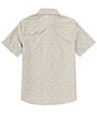 Color:Moonbeam - Image 2 - Big Boys 8-20 Short Sleeve Button Front Crown Stone Shirt