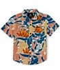 Color:Salmon - Image 1 - Big Boys 8-20 Short Sleeve Leaf Pit Floral Shirt