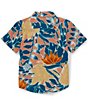Color:Salmon - Image 2 - Big Boys 8-20 Short Sleeve Leaf Pit Floral Shirt