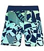 Color:Electric Green/Blue - Image 2 - Little Boys 2T-7 Uproar Mod Pull-On 13#double; Outseam Board Shorts