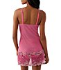 Color:Hot Pink/Multi - Image 2 - Embrace Lace® Adjustable Strap Mesh Short Chemise