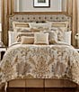 Color:Ivory/Gold - Image 2 - Ansonia Quilted Velvet & Ruffled Georgette Breakfast Pillow