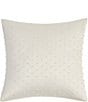 Color:White - Image 1 - Aragon Beaded Satin Square Pillow