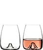 Color:No Color - Image 1 - Elegance Series Crystal Stemless Wine Glass Pair