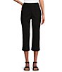 Color:Black - Image 1 - Crop High Rise Pull-on Pants