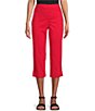 Color:Tomato Puree - Image 1 - Crop High Rise Pull-on Pants