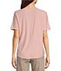 Color:Powder Pink - Image 2 - Short Sleeve Solid Knit Tee Shirt
