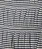 Color:Denim Stripe - Image 4 - Knit Stripe Cap Sleeve Smocked Top