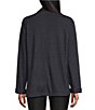 Color:Dark Navy Heather - Image 2 - Long Sleeve Button Front Collared Blazer