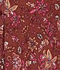 Color:Brandy Batik - Image 3 - Petite Size Printed Flutter Sleeve V-Neck Button Front Tiered Maxi Dress