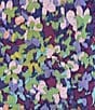 Color:Floral Rainbow - Image 4 - Plus Size Knit Floral 3/4 Sleeve Crew Neck Top