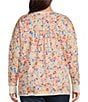 Color:Multi Floral - Image 2 - Plus Size Knit Long Sleeve V-Neck Ribbed Pullover Top