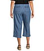 Color:Medium Wash - Image 2 - Plus Size The ISLAND Crop Pull-On Mid Rise Wide Leg Drawstring Waist Jeans