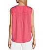 Color:Fruit Dove Pink - Image 2 - Woven Sleeveless Button Front Blouse