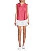 Color:Fruit Dove Pink - Image 3 - Woven Sleeveless Button Front Blouse