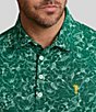 Color:Green - Image 3 - Southern Charm Printed Melange Knit Short Sleeve Polo Shirt