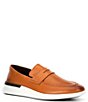 Color:Honey/White - Image 1 - Men's Leather Crossover Loafers