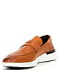 Color:Honey/White - Image 4 - Men's Leather Crossover Loafers
