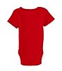 Color:Red - Image 2 - Wrangler® Baby Girls Newborn-24 Months Short Sleeve Scripted Logo Knit Bodysuit