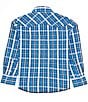 Color:Strong Blue - Image 2 - Wrangler® Big Boys 8-20 Long-Sleeve Plaid Woven Pearl Snap Shirt