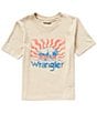 Color:Trench Coat Heather - Image 1 - Wrangler® Big Boys 8-20 Short Sleeve Buffalo Graphic T-Shirt