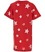 Color:Red - Image 2 - Wrangler® Big Girls 8-18 Short Sleeve Americana Star-Printed T-Shirt Dress