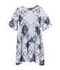Color:Blue Multi - Image 1 - Wrangler® Little Girls 4-7 Bandana Babydoll Dress