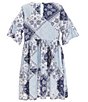 Color:Blue Multi - Image 2 - Wrangler® Little Girls 4-7 Bandana Babydoll Dress