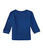 Color:Navy - Image 2 - Little Girls 4-7 Long-Sleeve Fill Logo Sweatshirt