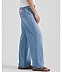 Color:Betty Blue - Image 5 - Worldwide Denim Mid Rise Wide Leg Jean
