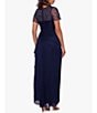 Color:Navy - Image 2 - Illusion Boat Neck Short Sleeve Gown