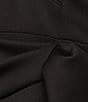 Color:Black - Image 3 - Petite Size Short Sleeve Off-The-Shoulder Sweetheart Neck Cascade Ruffle Scuba Gown