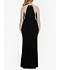 Color:Black/Nude/Sliver - Image 2 - Plus Size Long Sleeve V-Neck Crystal Beaded Gown