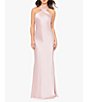 Color:Rose/Gold - Image 1 - Satin Cross Front Halter Neck Sleeveless Tie Back Gown
