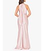 Color:Rose/Gold - Image 2 - Satin Cross Front Halter Neck Sleeveless Tie Back Gown