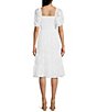 Color:Off White - Image 2 - 3/4#double; Sleeve Cut-Out Detail Chiffon Ruffle Midi Dress