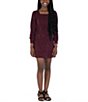 Color:Burgundy - Image 3 - Big Girls 7-16 Long Sleeve Glitter-Accented Sheath Dress