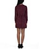 Color:Burgundy - Image 4 - Big Girls 7-16 Long Sleeve Glitter-Accented Sheath Dress
