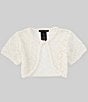 Color:Ivory - Image 1 - Big Girls 7-16 Short Sleeve Crocheted Cardigan