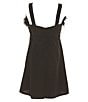 Color:Black - Image 2 - Big Girls 7-16 Sleeveless Faux-Feather-Accented Shift Dress