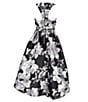 Color:Black/Grey - Image 2 - Big Girls 7-16 Sleeveless Floral-Printed High-Low-Hem Fit-And-Flare Dress