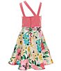 Color:Ivory/Pink - Image 2 - Big Girls 7-16 Solid/Floral Satin Fit & Flare Dress