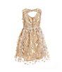 Color:Ivory/Gold - Image 2 - Little Girls 2T-6X Sleeveless Butterfly-Applique Fit & Flare Dress