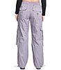 Color:Baby Grey - Image 2 - High Rise Drawstring Hem Relaxed Cargo Pants