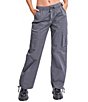 Color:Charcoal - Image 1 - Mid Rise Pull On Cargo Pants