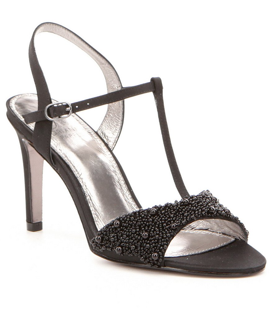 Adrianna Papell Alia Beaded Satin Pearl Dress Sandals